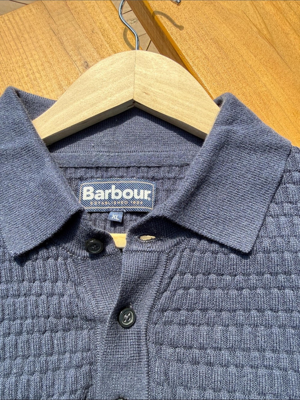 Barbour Men's Textured Polo Shirt in Navy